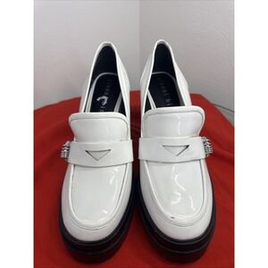 Gianni Bini Women's White Patent Platform Block Heeled Maxxwelle Pumps Size 11